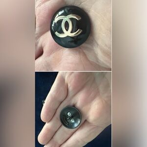 CCstyle(Set of 6) 23mm 🤩 Gloss black metal with gold tone cc logo/shank/stamped🥳